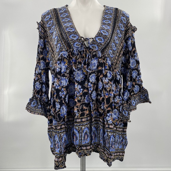 Free People NWT Moonlight Dance Printed Tunic Mini Dress Printed Size Medium New - Picture 2 of 8